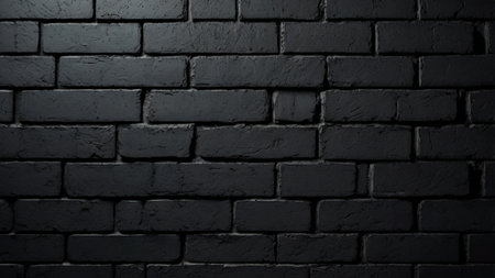Black brick wall texture background. Abstract black brick wall texture background.の写真素材