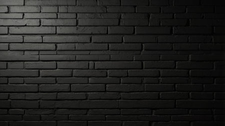 Black brick wall texture background. Dark brick wall texture background. Black brick wall texture backgroundの写真素材
