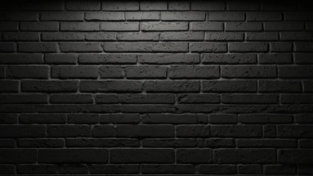 Black brick wall texture background. Black and white brick wall background.の写真素材