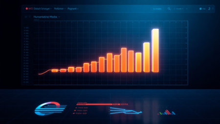 3d rendering of stock market chart on digital screen. Business and finance conceptの写真素材