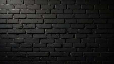 Black brick wall texture background. Dark brick wall texture background. Black brick wall background.の写真素材