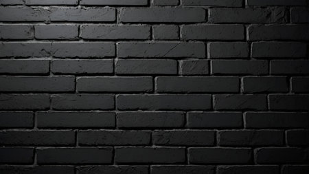 Black brick wall texture background. Black brick wall texture. Black brick wall backgroundの写真素材
