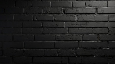 Black brick wall background. Black brick wall texture. Black brick wall backgroundの写真素材