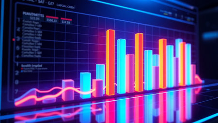 Stock market chart on computer screen. 3d rendering toned image