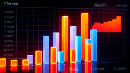 financial graph on the stock market financial indicator background. Economy trends background for business idea and all art work design. Abstract finance background.の写真素材