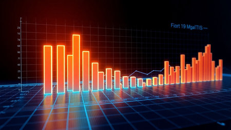 3d rendering of stock market graph on digital background. Business and finance concept.