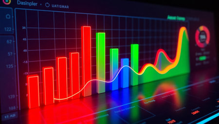 Stock market chart on digital screen. Business and finance concept. 3D Rendering