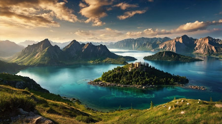lake, mountain, nature, scenery, travel, panorama, tourism, background, beautiful, view, water,...
