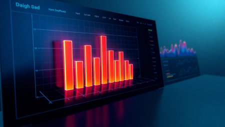 Finance data concept. Business graph on monitor. 3d rendering