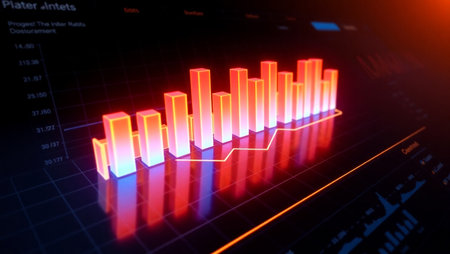 3d rendering of stock market graph on digital screen. Business and finance concept.
