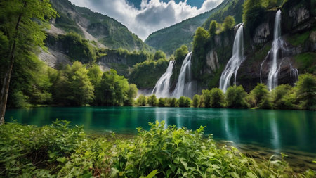 Beautiful view of Plitvice Lakes National Park, Croatia.