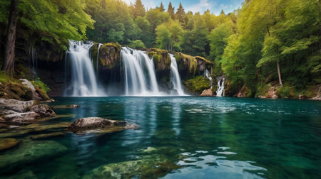 Waterfalls in Plitvice Lakes National Park (Croatia)の写真素材