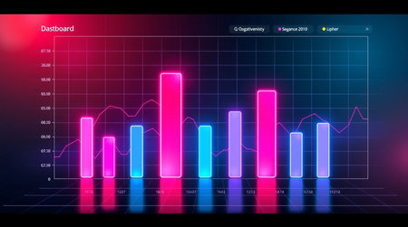 Abstract digital equalizer background with colorful lights. Vector illustration. Eps 10