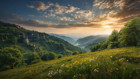 Beautiful summer landscape in the Carpathian mountains. Ukraine, Europe.