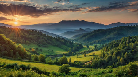 Beautiful summer landscape in the mountains. Carpathian, Ukraine, Europe.