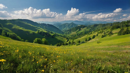 Beautiful summer landscape in the Carpathian Mountains, Ukraine.