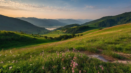 Beautiful summer landscape in the Carpathian Mountains, Ukraine.