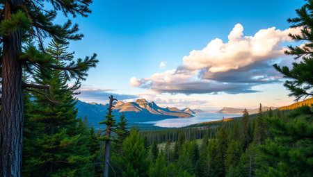 Sunset over Glacier National Park, Montana, United States of America