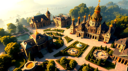 Miniature of the Peterhof Palace in Saint Petersburg, Russia.