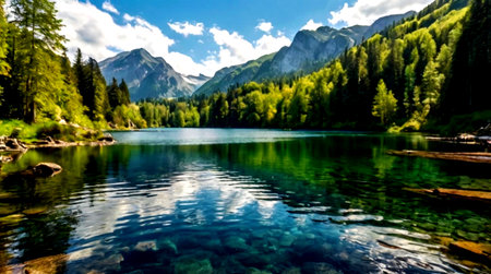 Beautiful mountain lake in the Alps, Bavaria, Germany.