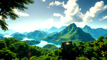 Panoramic view of the Ha Long bay, Vietnam.