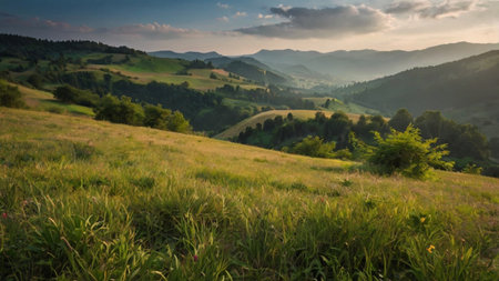 Beautiful summer landscape in the Carpathian Mountains, Ukraine.