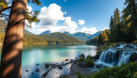 Beautiful mountain lake in Altai mountains, Siberia, Russia.
