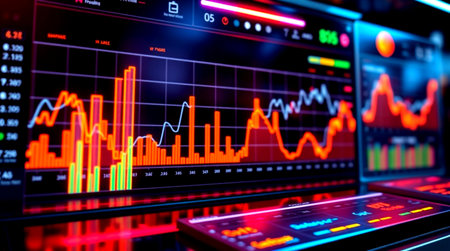 Stock market or forex trading graph and candlestick chart suitable for financial investment concept....