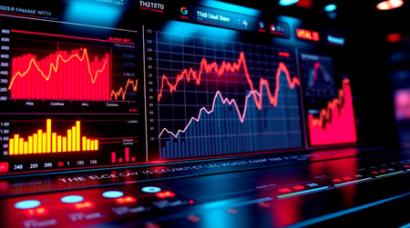 Stock market or forex trading graph and candlestick chart suitable for financial investment concept....