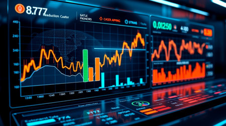 3d rendering of stock market or forex trading graph on digital screen