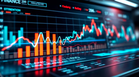 Stock market or forex trading graph and candlestick chart suitable for financial investment concept....