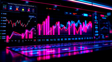 Stock market or forex trading graph and candlestick chart suitable for financial investment concept....