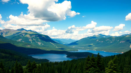 Panoramic view of Lake Louise, Banff National Park, Alberta, Canada