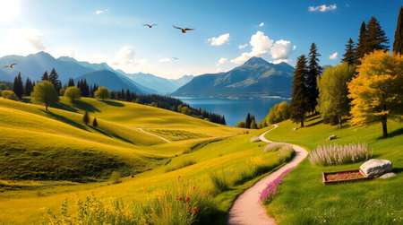 Beautiful alpine landscape in Europe.