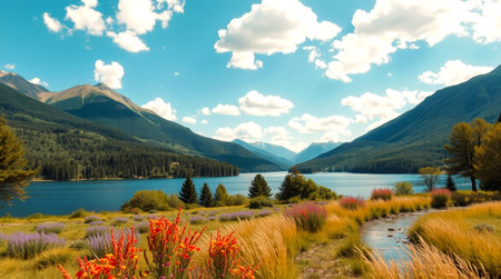 Landscape of Lake Wakatipu, Queenstown, New Zealand