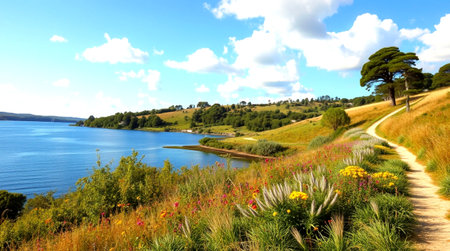 Landscape view of Lake Tekapo, South Island, New Zealand