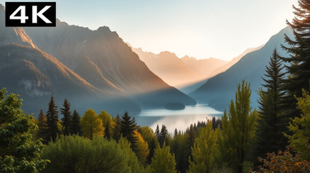 4K Ultra HD. Panoramic view of Lake Wakatipu, Queenstown, New Zealand