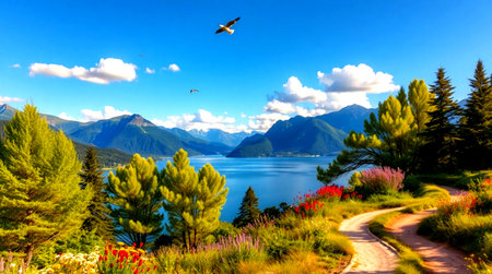 Beautiful view of Lake Wakatipu, Queenstown, New Zealand