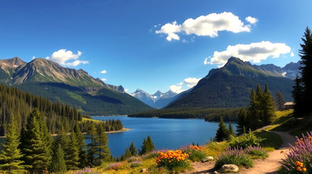 Panoramic view of Lake Louise in Banff National Park, Canada