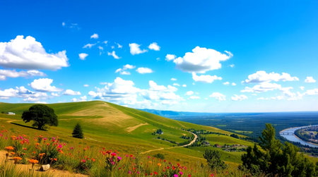 Landscape of Tuscany, Italy. Panoramic view