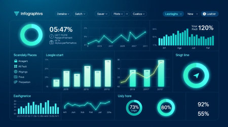 Futuristic virtual graphic touch user interface HUD. For web, site, mobile applications isolated on...