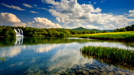 Panoramic view of Plitvice Lakes National Park, Croatia