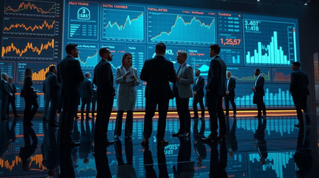 Business People Corporate Teamwork Stock Exchange Trading Concept. 3D Rendering
