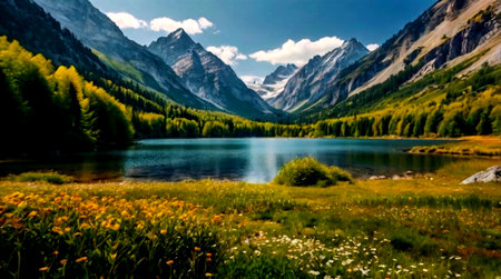 Lake in the mountains. Lake in the mountains. Lake in the mountains.