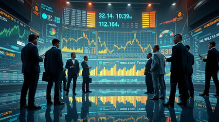 Business People Stock Exchange Trading Forex Investment Concept. 3D Rendering