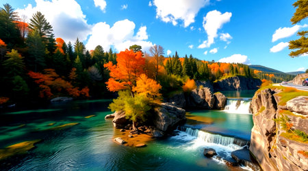 Autumn landscape in the Plitvice Lakes National Park, Croatia