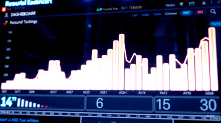 financial graph on the monitor of a computer. Forex trading.