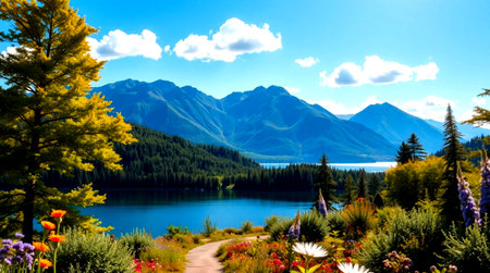 Lake Wakatipu, Queenstown, South Island, New Zealandの写真素材