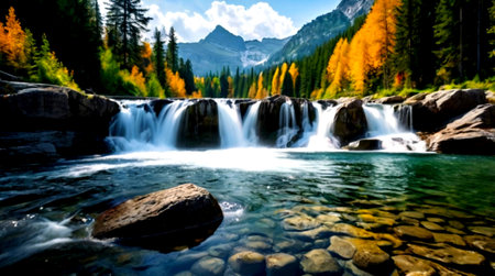 panoramic view of beautiful summer landscape