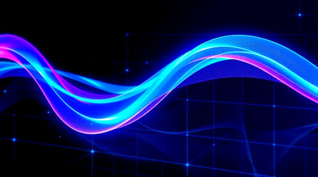 Abstract blue wave on a dark background. 3d rendering, 3d illustration.